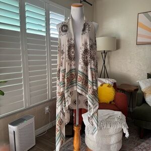 SHEIN long chiffon sleeveless cardigan